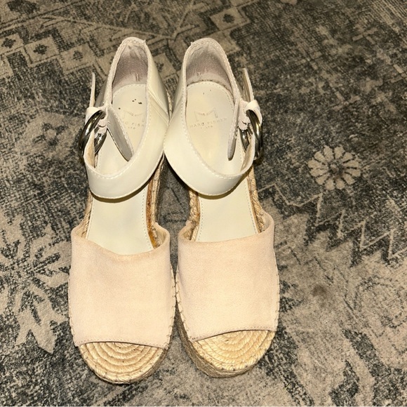 Marc Fisher Cream Espadrille Sandals with Ankle Strap - Picture 2 of 6